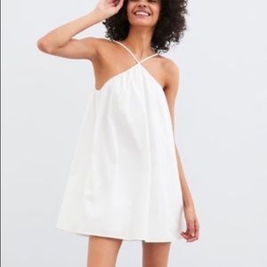 Zara white babydoll halter dress